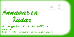 annamaria kudar business card